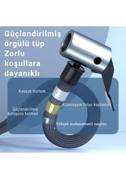 6000MAH Şarjlı 150PSİ Hava Kompresörü - Araç, Motosiklet, Bisiklet Pompası